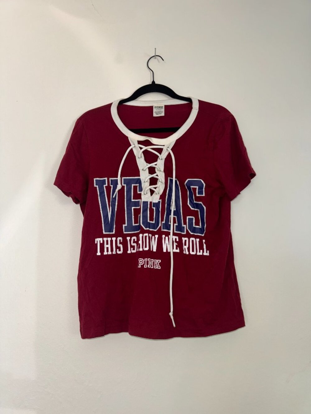 Victoria's Secret PINK Las Vegas "This Is How We Roll" Lace-Up Tee